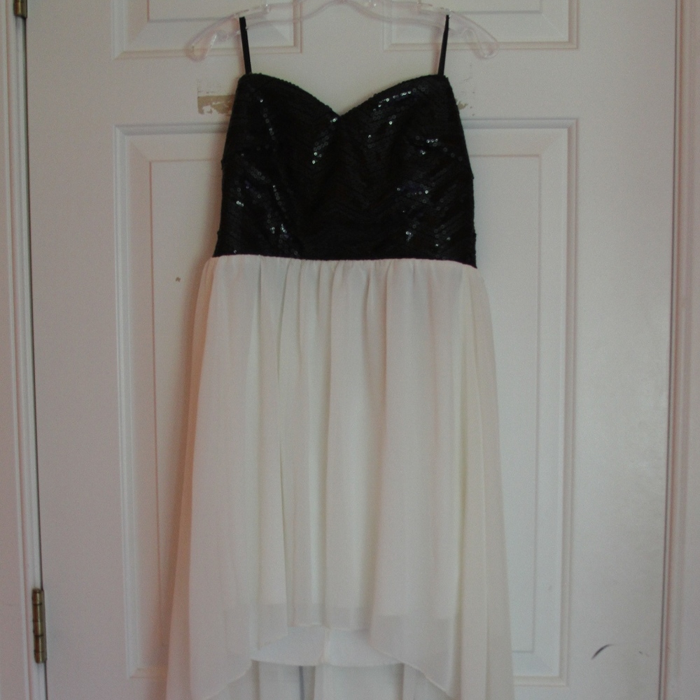 High Low Black and White Dress